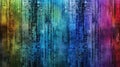 Abstract color matrix background with coded, alien ambiance, Ai Generated