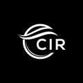 CIR letter logo design on black background. CIR creative circle letter logo concept. CIR letter design