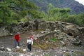 Chimera, burning rocks are remarkable spot ot the trail of Lycian way near Cirali, Antaly
