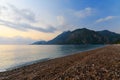 Cirali beach in the morning at sunrise. Turkey Royalty Free Stock Photo