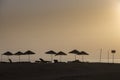Cirali beach on a sunset, the Mediterranean coast of south-west Turkey, Antalya Province Royalty Free Stock Photo