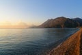 Cirali Olympos beach at sunrise. Turkey Royalty Free Stock Photo