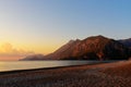 Cirali Olympos beach at sunrise. Turkey Royalty Free Stock Photo