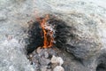Cirali-Olympos Eternal Flames of the Chimera, Yanartas in Turkey Royalty Free Stock Photo