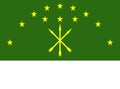 Glossy glass Flag of The Circassians also referred to as Cherkess or Adyghe; Adyghe and Kabardian: