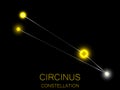 Circinus constellation. Bright yellow stars in the night sky. A cluster of stars in deep space, the universe. Vector illustration Royalty Free Stock Photo