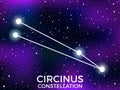 Circinus constellation. Starry night sky. Zodiac sign. Cluster of stars and galaxies. Deep space. Vector Royalty Free Stock Photo