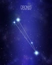 Circinus the drawing compass constellation on a starry space background. Stars relative sizes and color shades based on their Royalty Free Stock Photo