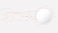 white grey circle technology background abstract. technology with line digital color grey, orange, dot, hi-tech, vector. Royalty Free Stock Photo