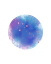 Circle abstract colourful watercolour background isolated on paper texture