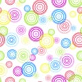 Circle. Abstract geometric seamless pattern. Red and blue and yellow and green circles Royalty Free Stock Photo