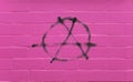 Circle A anarchy symbol on a wall