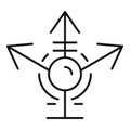 Circle arrow alchemy icon, outline style