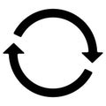 Circle arrow icon. Cycle, resumption , repeat concept