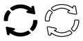 Circle arrow icon set. Symbol of reload, refresh, loading, recycle and repeat. Interconnecting round arrow vector icons set. Work