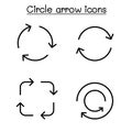 Circle arrow, loop, rotation, process, refresh, recycle icon set vector illustration graphic design Royalty Free Stock Photo