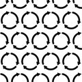 Circle arrow icon. Vector seamless pattern. Circular rotation, loading, recycle, synchronize, refresh Royalty Free Stock Photo