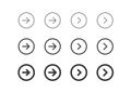 Circle arrow. Next button. Png right line symbol in vector flat Royalty Free Stock Photo