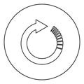 Circle arrow with tail effect Circular arrows Refresh update concept icon in circle round outline black color vector illustration Royalty Free Stock Photo