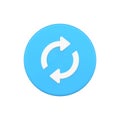 Circle arrows blue 3d icon button vector illustration Royalty Free Stock Photo