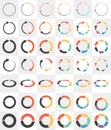 Circle with arrows. Collection of colored templates for infographics of cyclic stages. Vector circular elements.