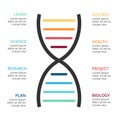 Vector DNA science infographic, medical diagram, healthcare graph, hospital presentation, chart. Concept with 8 options Royalty Free Stock Photo