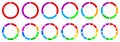 Circle arrows diagram graph set, pie business chart, circle diagram with sections or parts