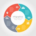 Circle arrows of infographic template for cycling diagram.