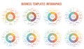 Circle arrows Infographics. Templates for 3, 4, 5, 6, 7, 8, 9,