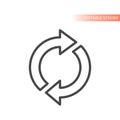 Circle arrows loop line vector icon Royalty Free Stock Photo