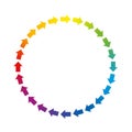 Circle Arrows Rainbow Colored Circuit