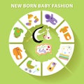 Circle baby infographic.New born baby fashion Royalty Free Stock Photo