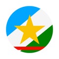 Circle badge Roraima flag vector illustration isolated on white background. Brazil State symbol.