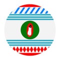 Circle badge Western Shoshone flag vector illustration isolated. American native Indian tribe symbol.