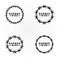 Circle black barbed wire logo design vector illustration Royalty Free Stock Photo