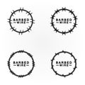 Circle black barbed wire logo design vector illustration Royalty Free Stock Photo