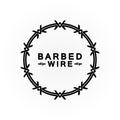 Circle black barbed wire logo design vector illustration Royalty Free Stock Photo