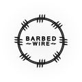 Circle black barbed wire logo design vector illustration Royalty Free Stock Photo