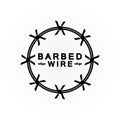 Circle black barbed wire logo design vector illustration Royalty Free Stock Photo