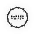 Circle black barbed wire logo design vector illustration Royalty Free Stock Photo