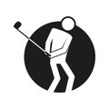 Circle Block Golf Sport Figure Outline Symbol Vector Illustration