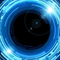 Circle blue gradient digital cyberspace datum geometric hi tech flow background template vector Royalty Free Stock Photo