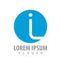 Circle blue initial letter IL logo concept design. Symbol graphic template element vector