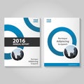 Circle blue Vector annual report Leaflet Brochure Flyer template design, book cover layout design, book cover Royalty Free Stock Photo