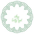 Circle border frame with stylized green clover leaves Royalty Free Stock Photo