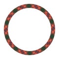 Circle borders and frames vector. Round border pattern geometric vintage frame design. Scottish tartan plaid fabric texture.