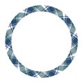 Circle borders and frames vector. Round border pattern geometric vintage frame design. Scottish tartan plaid fabric texture. Royalty Free Stock Photo