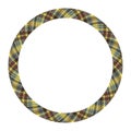 Circle borders and frames vector. Round border pattern geometric vintage frame design. Scottish tartan plaid fabric texture. Royalty Free Stock Photo