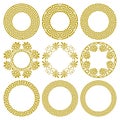 Circle borders with golden greek meander pattern Royalty Free Stock Photo
