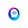 circle with bubble chat colorful vector logo Royalty Free Stock Photo